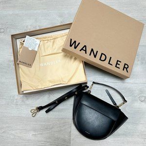Wandler Hortensia Mini Leather Shoulder Bag, Black